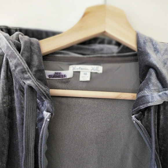 Grey Velvet Cardigan with zipper - Picture 5 of 7